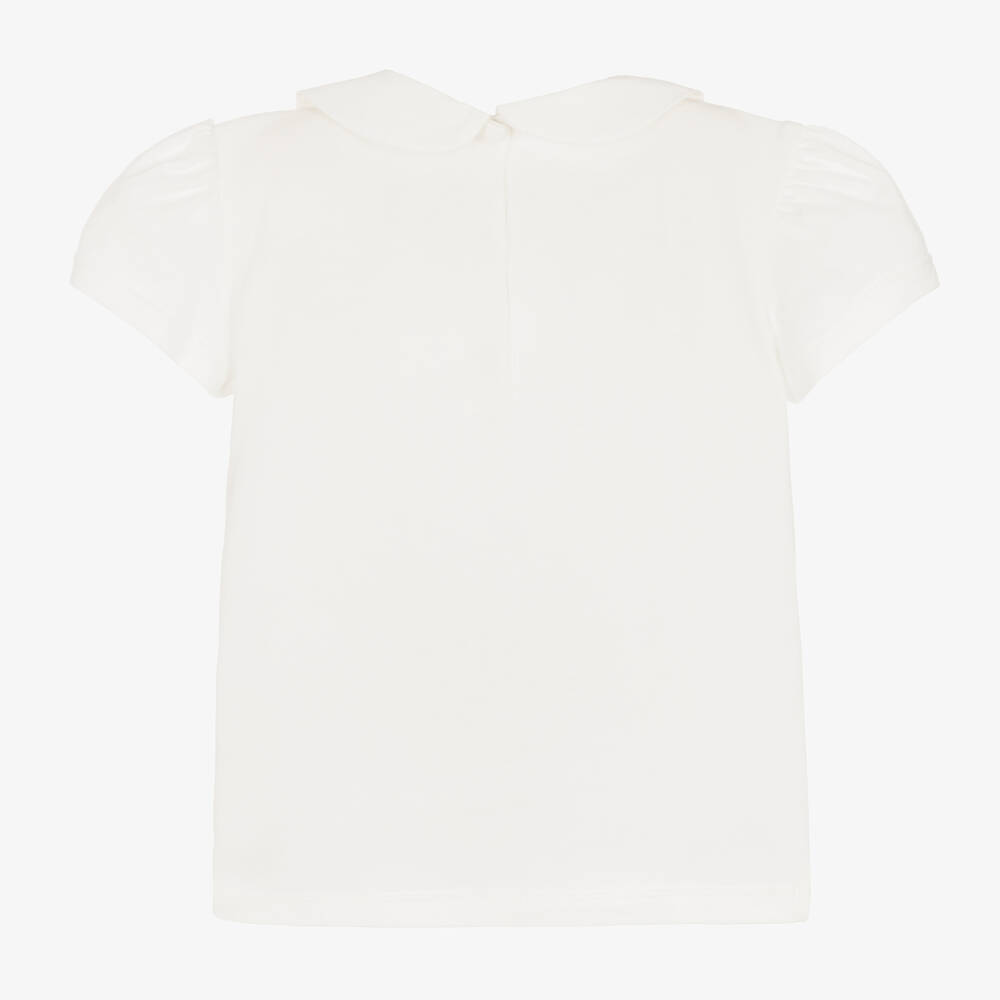 Dolce & Gabbana-Girls Ivory Cotton Leopard T-Shirt | Childrensalon Outlet