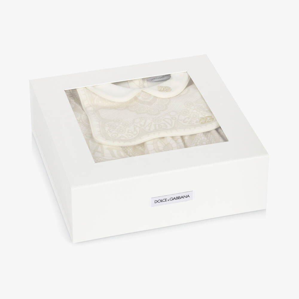 Dolce & Gabbana-Girls Ivory Floral Babysuit Ensemble | Childrensalon Outlet