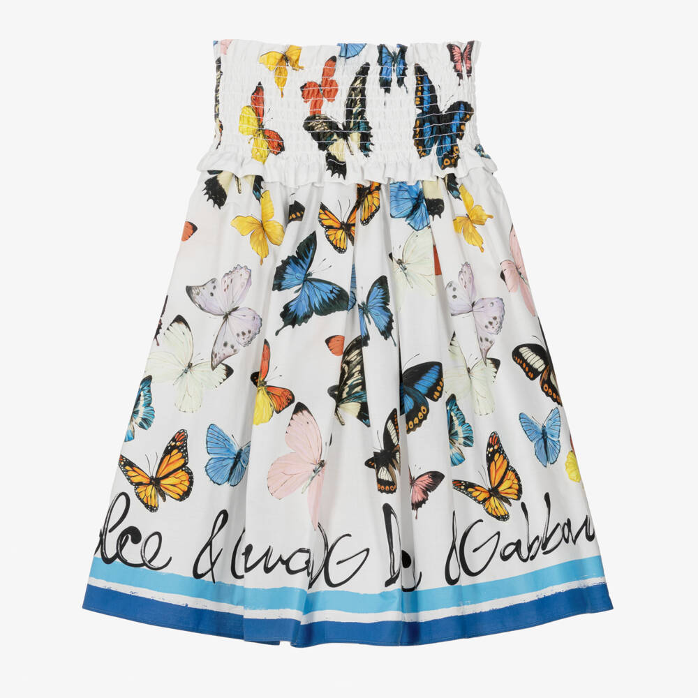 Dolce & Gabbana-Girls Ivory Fluttering Butterfly Skirt | Childrensalon Outlet