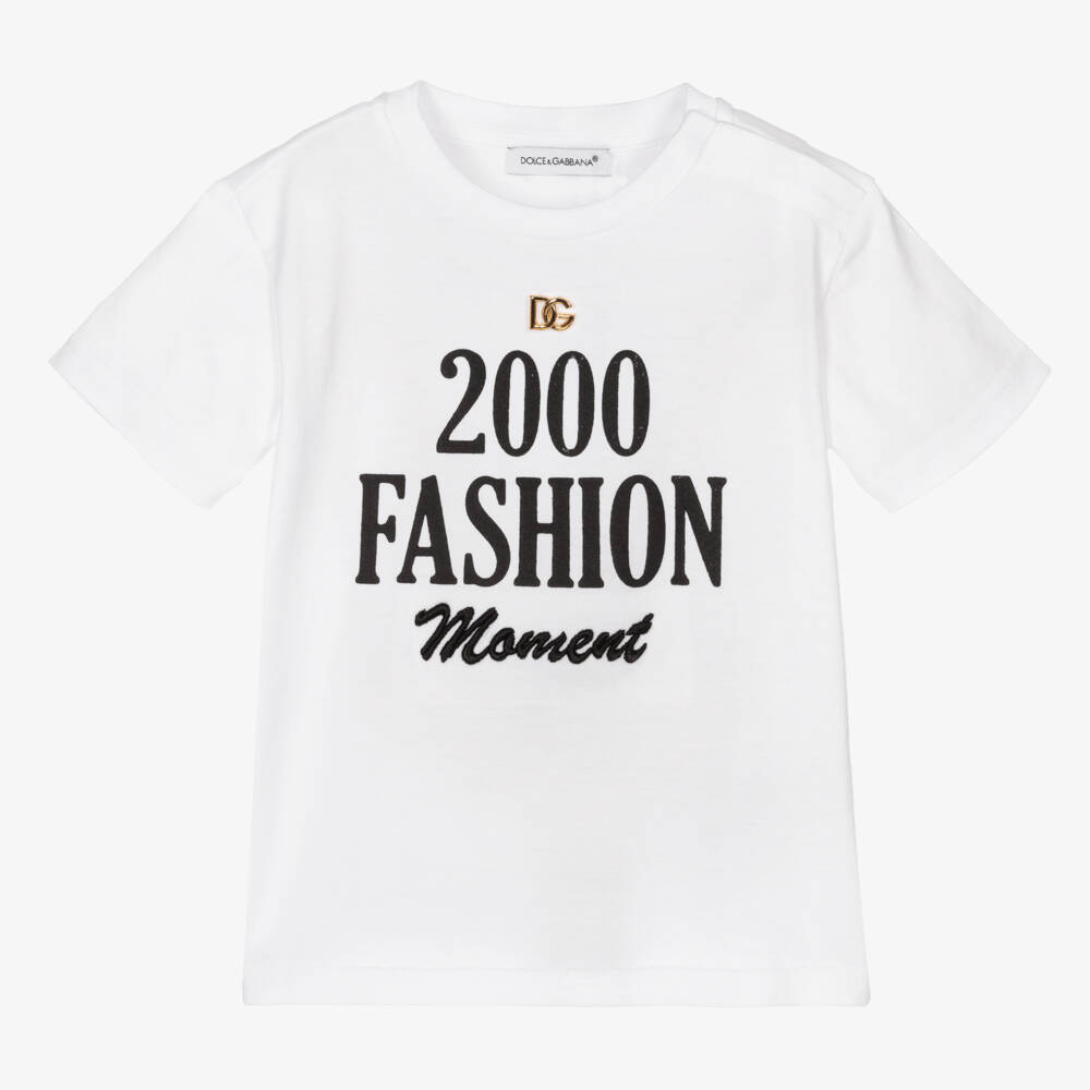 Dolce & Gabbana-تيشيرت جيرسي عاجي للبنات | Childrensalon Outlet