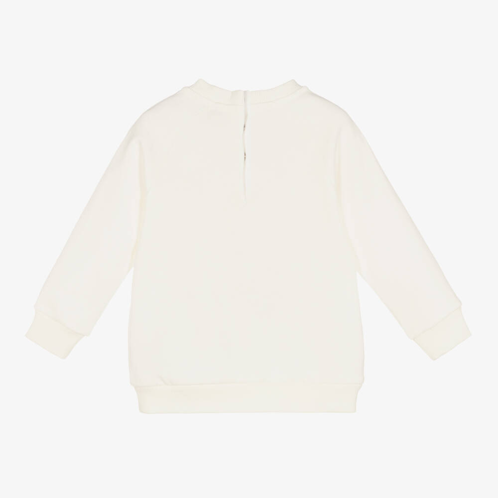 Dolce & Gabbana-Кремовый вязаный топ с леопардовым принтом для девочек | Childrensalon Outlet