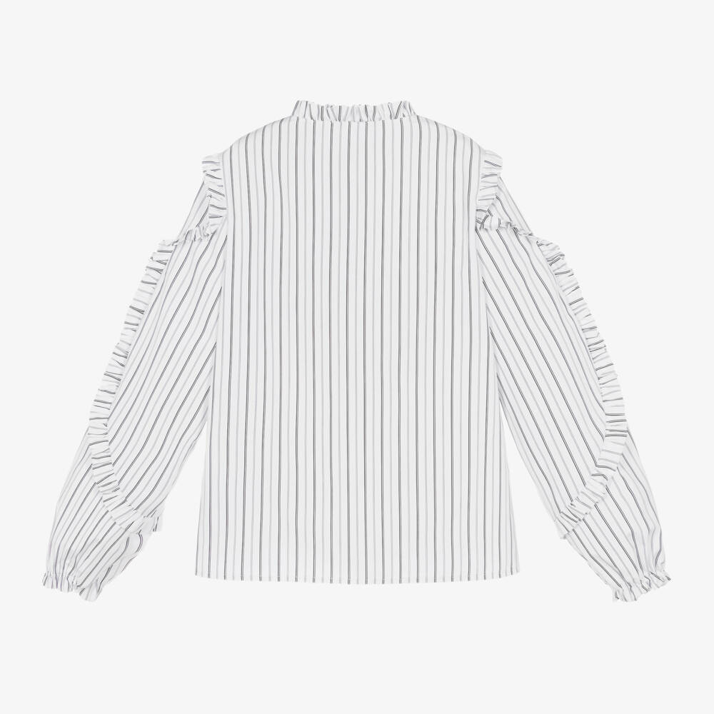 Dolce & Gabbana-Girls Ivory Striped Poplin Shirt | Childrensalon Outlet