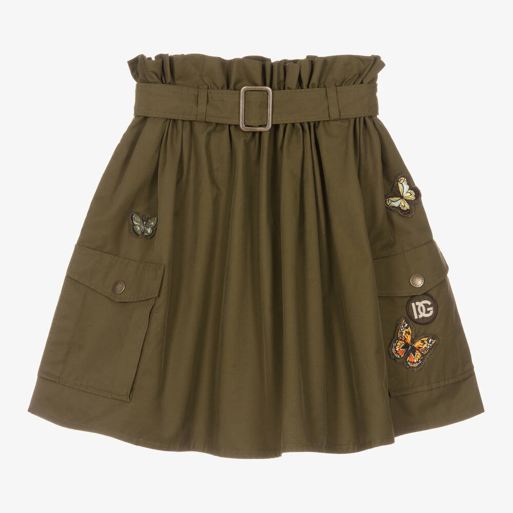 Dolce & Gabbana - Jupe cargo vert kaki Fille | Childrensalon