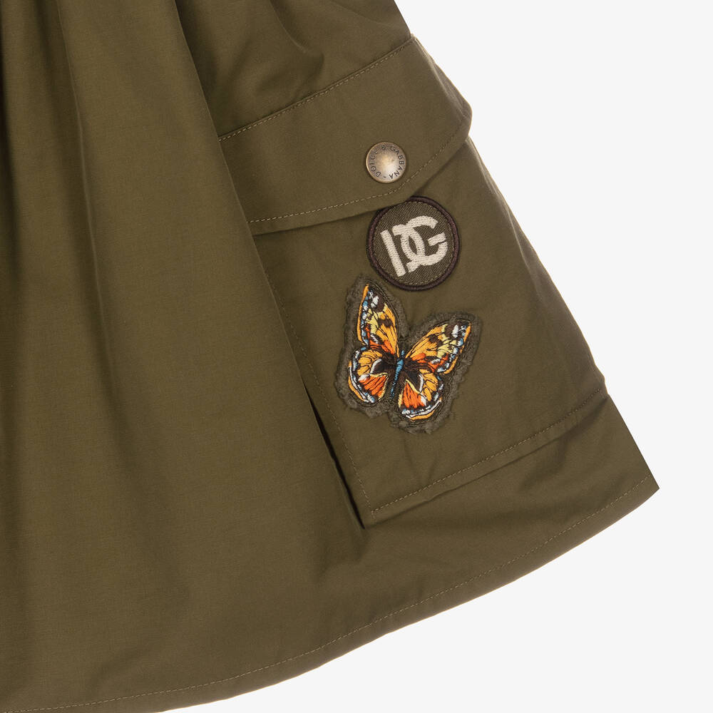 Dolce & Gabbana-Girls Khaki Green Cargo Skirt | Childrensalon Outlet