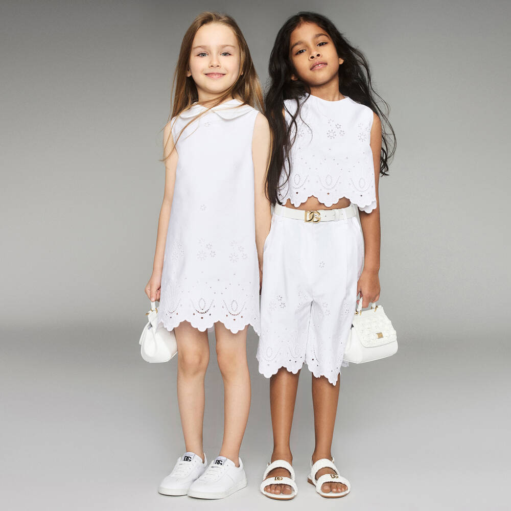 Dolce & Gabbana-Girls Leather Raffia Sandals | Childrensalon Outlet