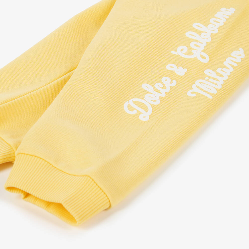  دولتشي آند غابانا-بنطلون رياضي قطن لون أصفر للبنات | Childrensalon Outlet