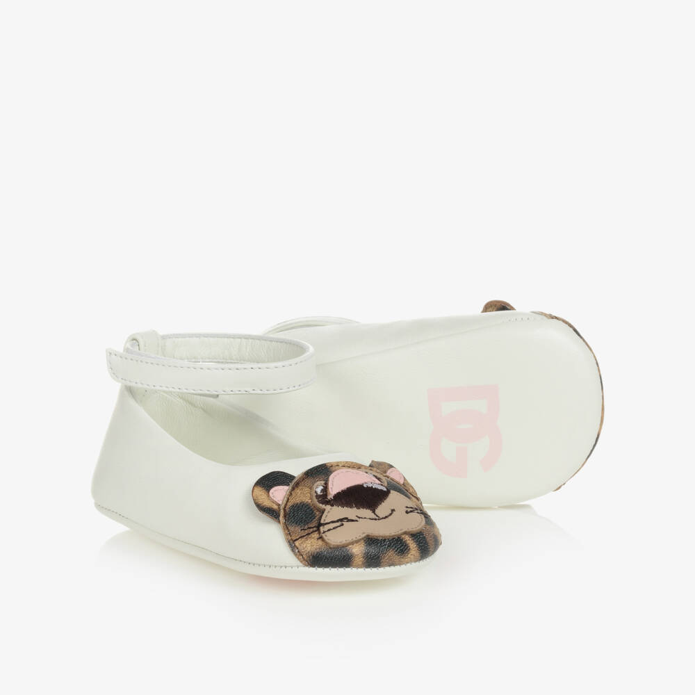 Dolce & Gabbana-Girls Leopard Leather Pre-Walker Shoes | Childrensalon Outlet