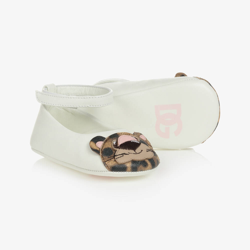Dolce & Gabbana-Girls Leopard Leather Pre-Walker Shoes | Childrensalon Outlet