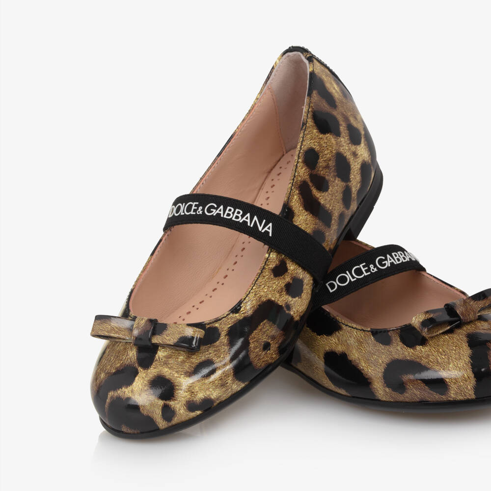 Dolce & Gabbana-Girls Leopard Print Ballet Flats | Childrensalon Outlet