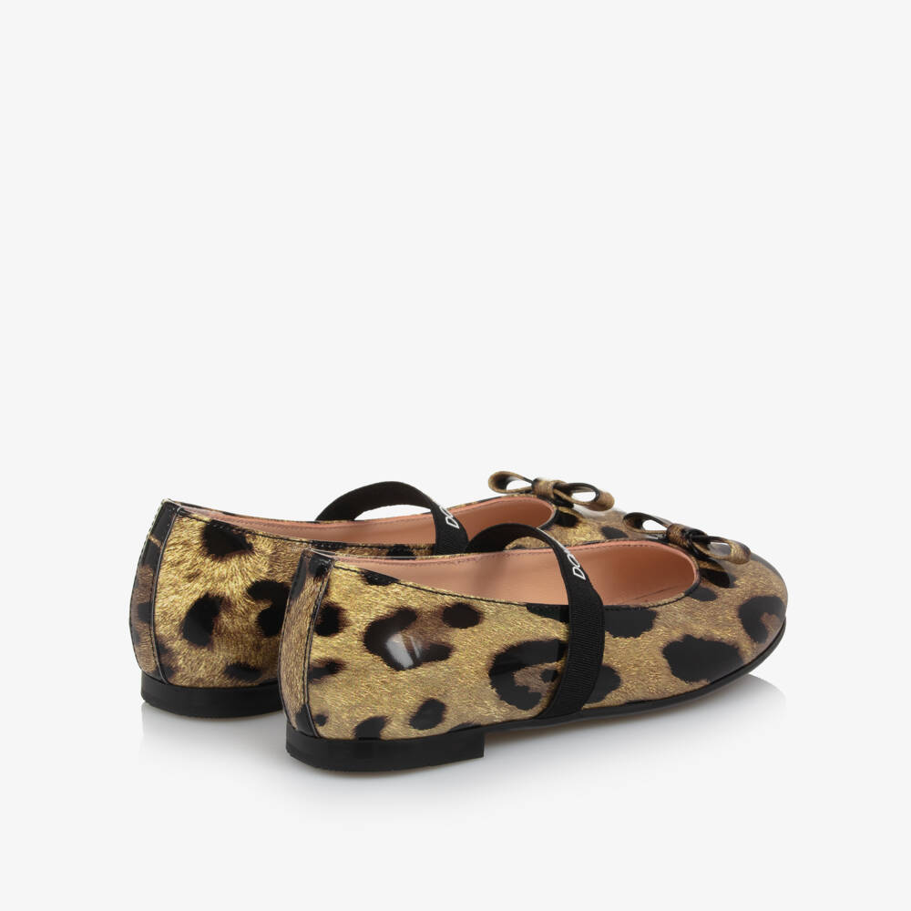 Dolce & Gabbana-Girls Leopard Print Ballet Flats | Childrensalon Outlet