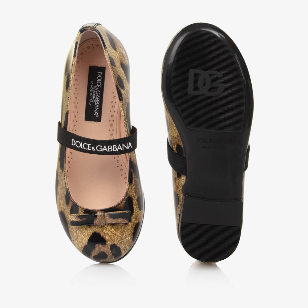 Dolce & Gabbana-Girls Leopard Print Ballet Flats | Childrensalon Outlet