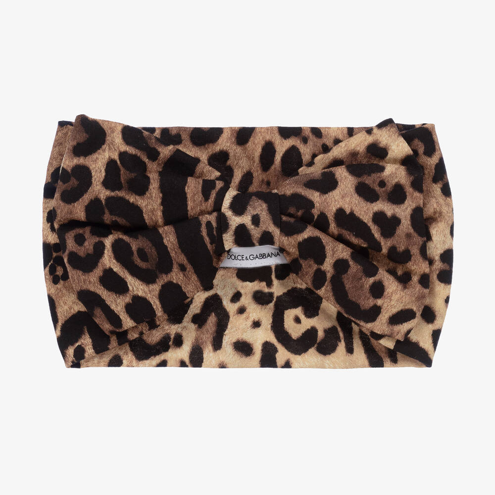 Dolce & Gabbana-Girls Leopard Print Headband | Childrensalon Outlet