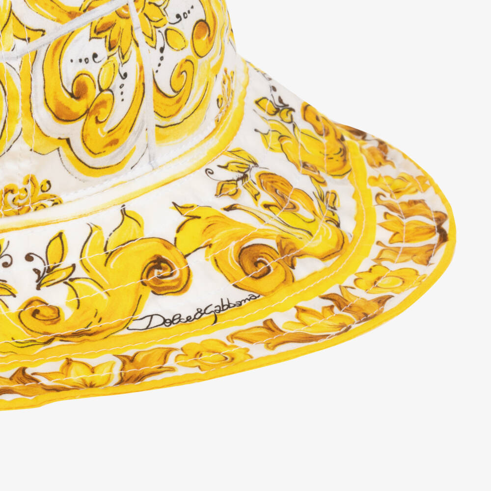 Dolce & Gabbana-Girls Majolica Cotton Sun Hat | Childrensalon Outlet