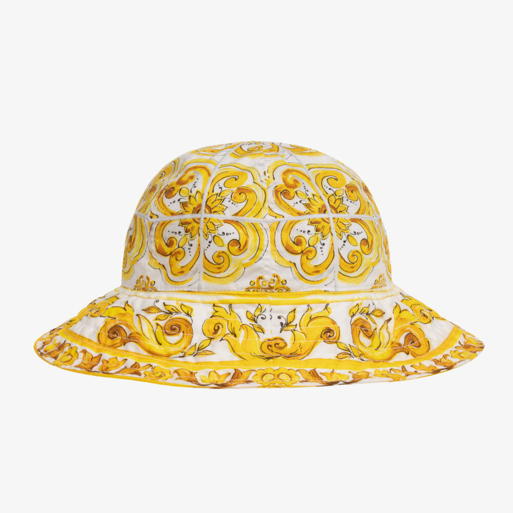 Dolce & Gabbana-Girls Majolica Cotton Sun Hat | Childrensalon Outlet