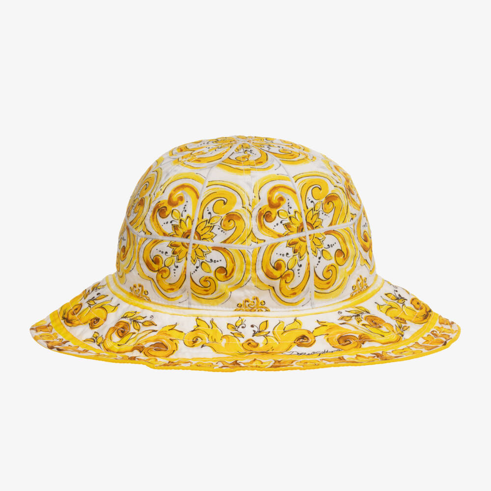 Dolce & Gabbana-Girls Majolica Cotton Sun Hat | Childrensalon Outlet