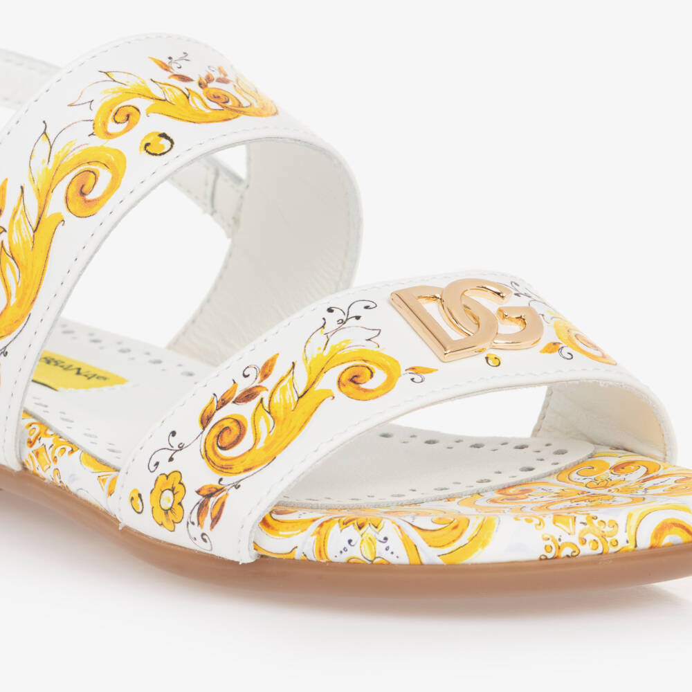 Dolce & Gabbana-Girls Majolica Leather Sandals | Childrensalon Outlet