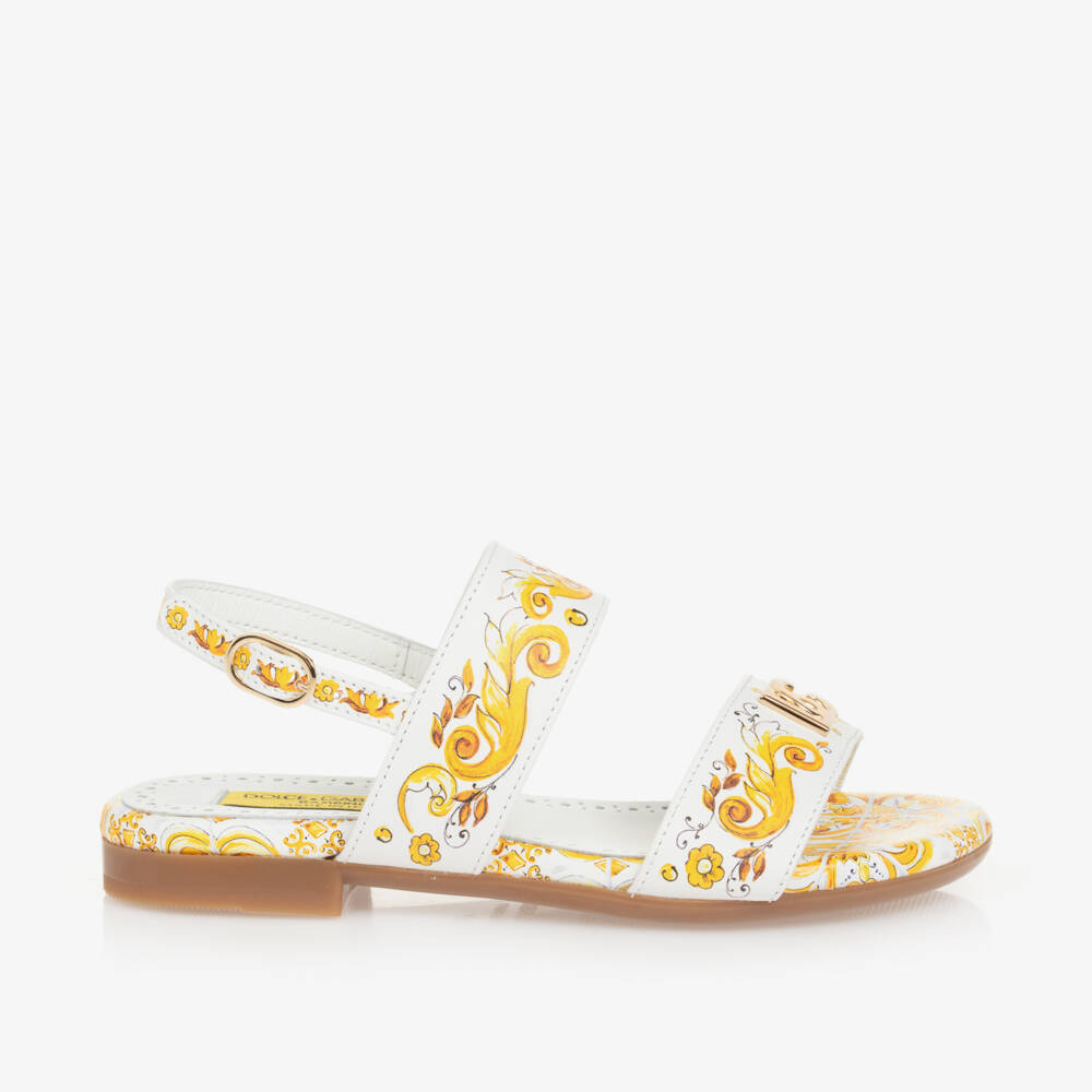 Dolce & Gabbana-Girls Majolica Leather Sandals | Childrensalon Outlet