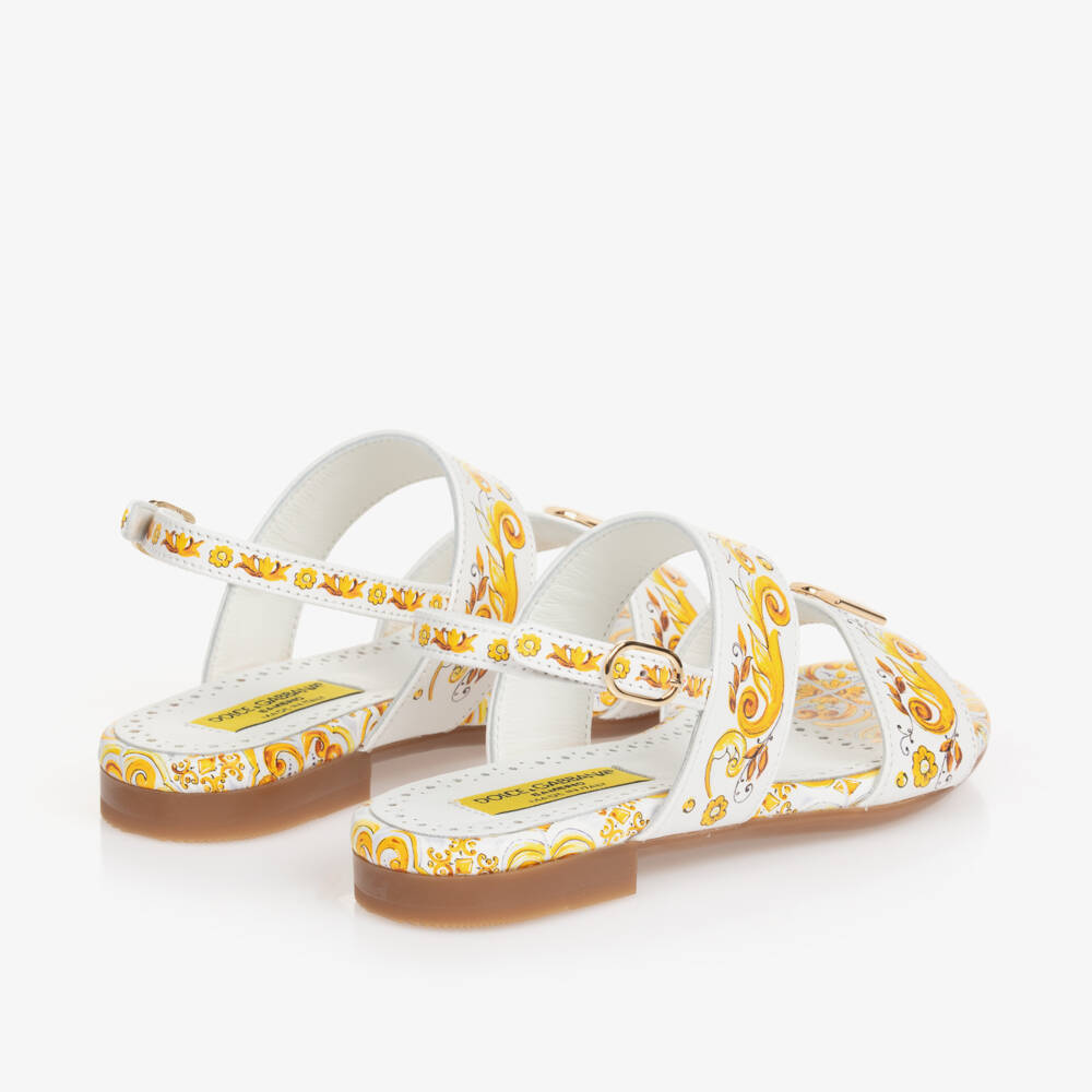 Dolce & Gabbana-Girls Majolica Leather Sandals | Childrensalon Outlet