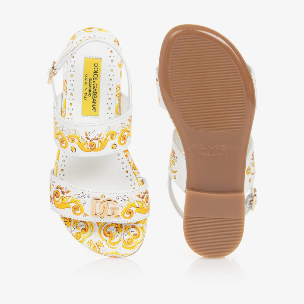 Dolce & Gabbana-Girls Majolica Leather Sandals | Childrensalon Outlet