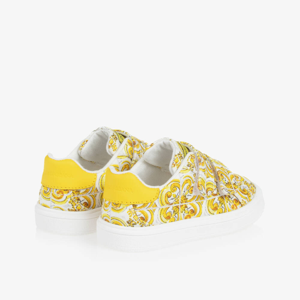 Dolce & Gabbana-Girls Majolica Patterned Canvas Shoes | Childrensalon Outlet