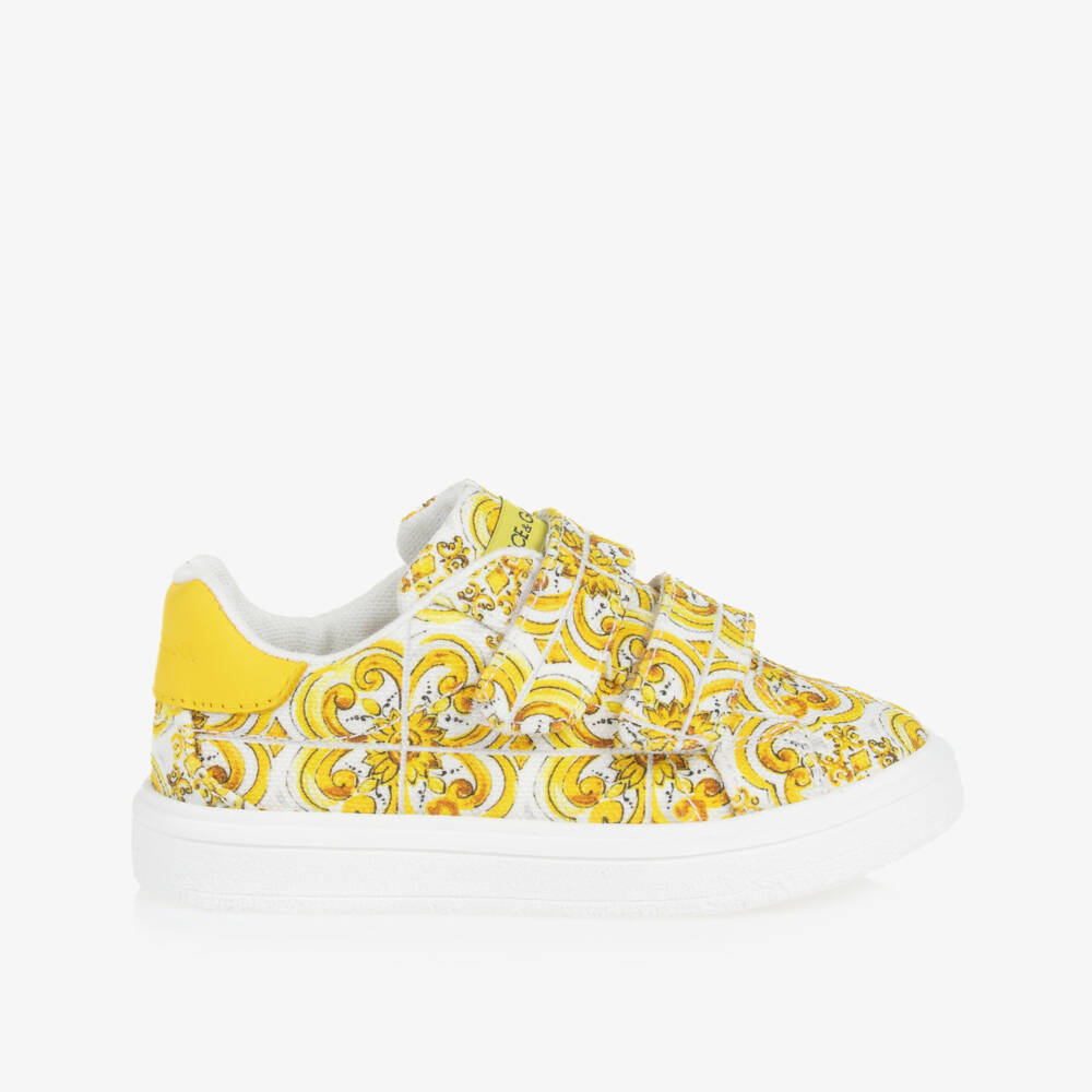 Dolce & Gabbana-Girls Majolica Patterned Canvas Shoes | Childrensalon Outlet