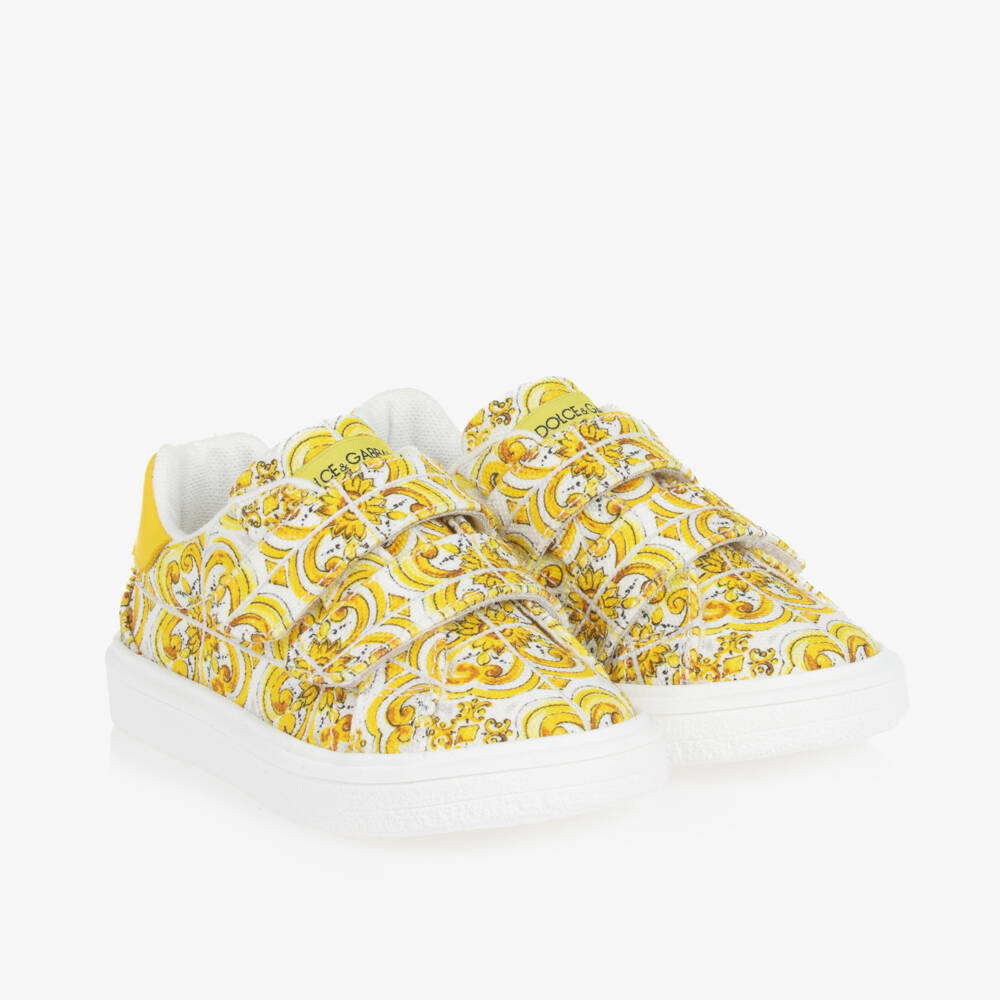 Dolce & Gabbana-Girls Majolica Patterned Canvas Shoes | Childrensalon Outlet