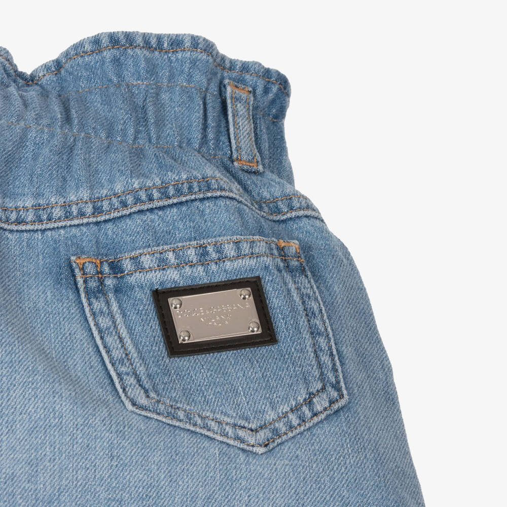 Dolce & Gabbana-Girls Mid-Blue Denim Skirt | Childrensalon Outlet