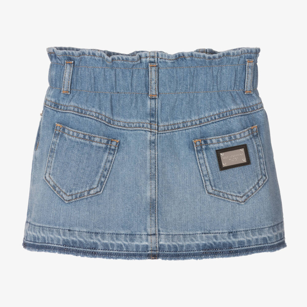 Dolce & Gabbana-Girls Mid-Blue Denim Skirt | Childrensalon Outlet