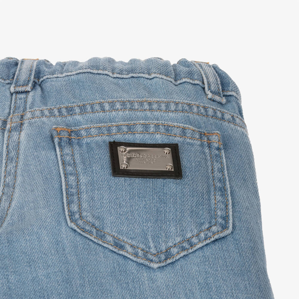 Dolce & Gabbana-Girls Mid Blue Kick Flare Jeans | Childrensalon Outlet