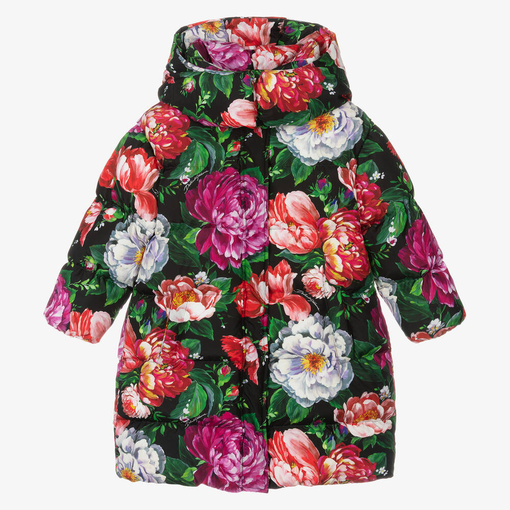 Dolce & Gabbana - Разноцветное пальто с цветами для девочек | Childrensalon