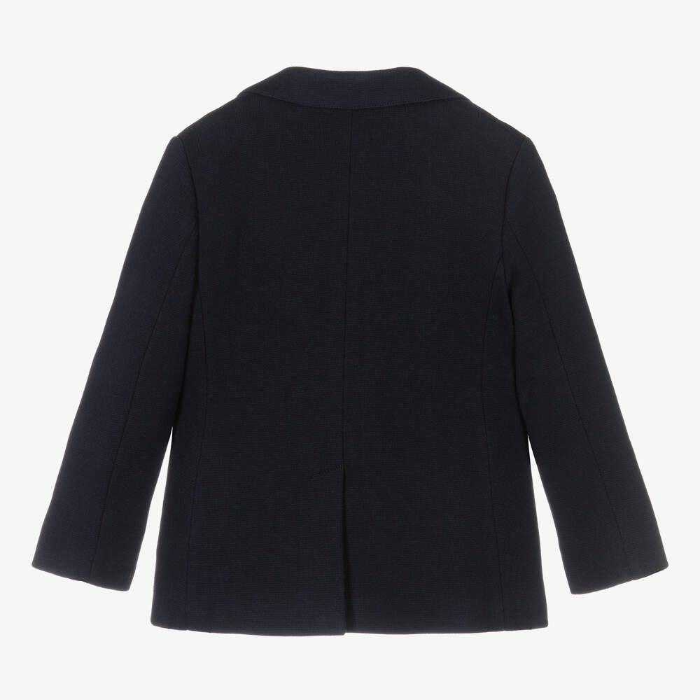Dolce & Gabbana-Girls Navy Blue Cotton Blazer  | Childrensalon Outlet
