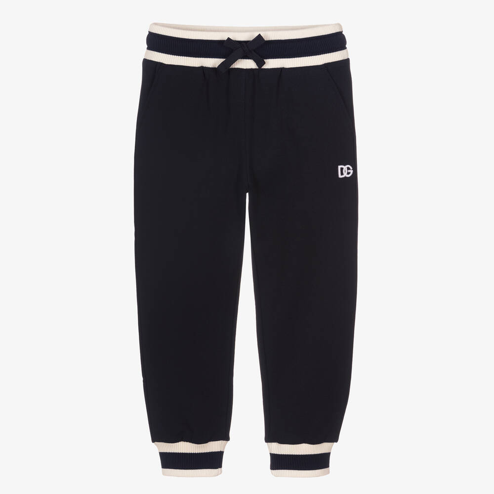 Dolce & Gabbana - Girls Navy Blue Logo Joggers | Childrensalon