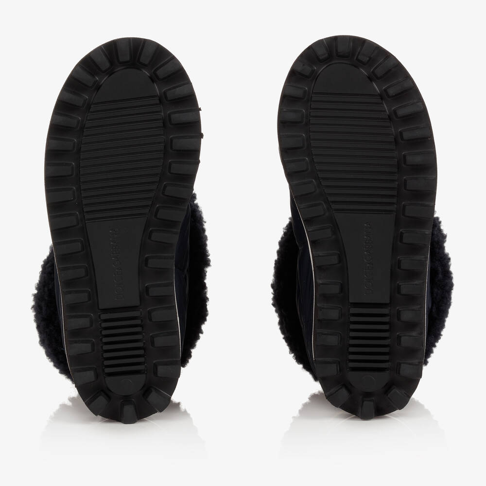 Dolce & Gabbana-Синие утепленные ботинки для девочек | Childrensalon Outlet