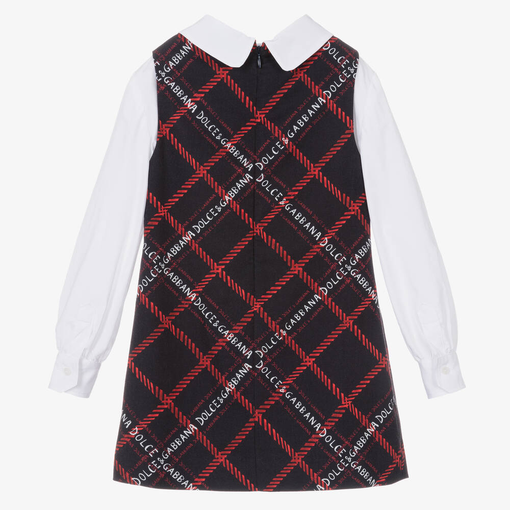 Dolce & Gabbana-Сине-белое хлопковое платье | Childrensalon Outlet