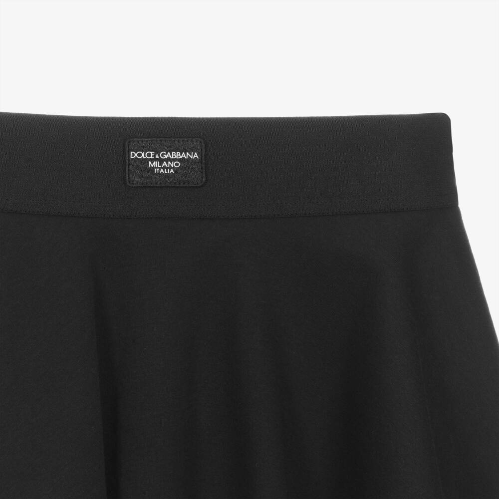 Dolce & Gabbana-Girls Navy Cotton Skater Skirt | Childrensalon Outlet