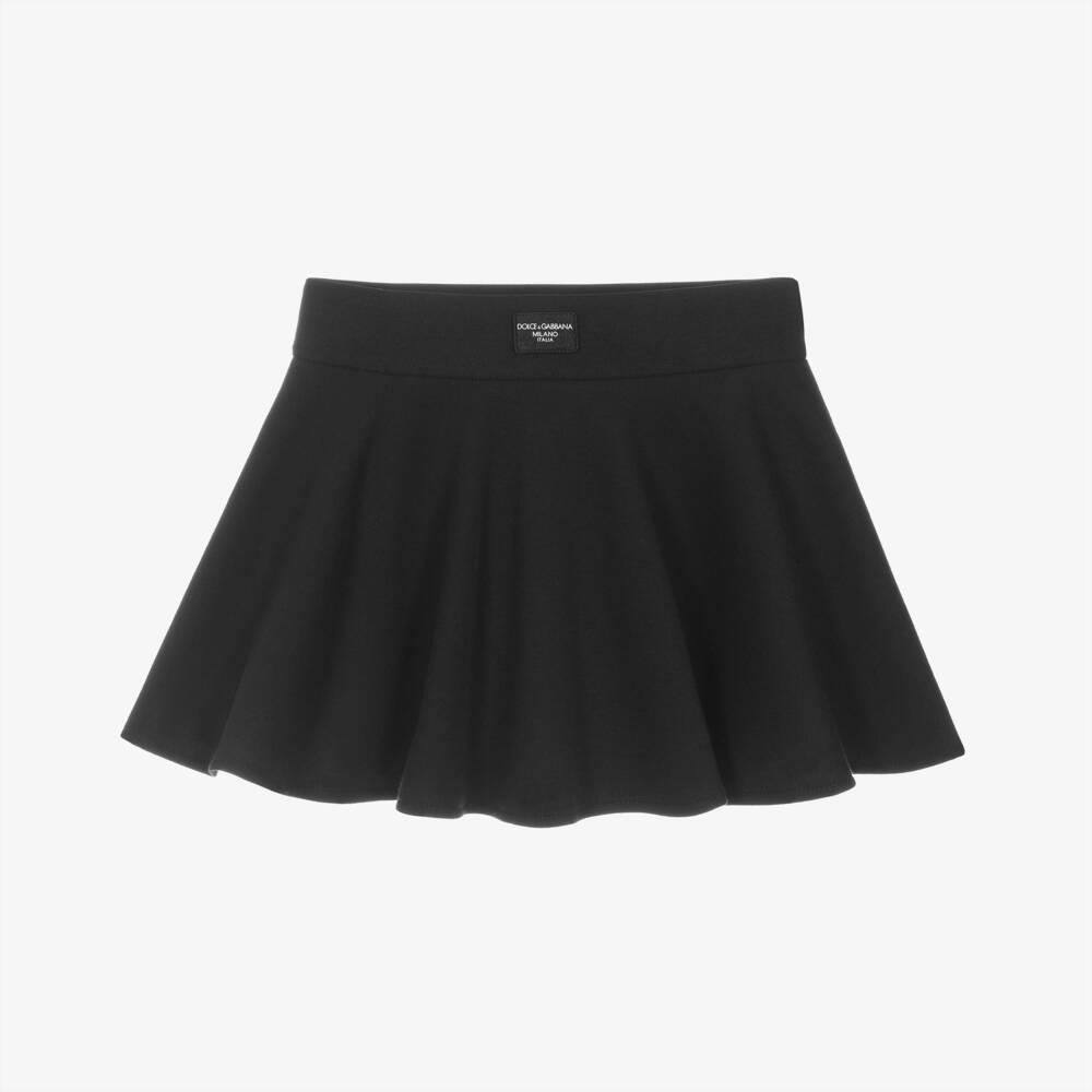 Dolce & Gabbana-Girls Navy Cotton Skater Skirt | Childrensalon Outlet