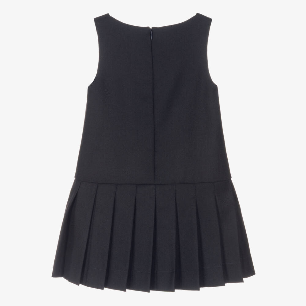 Dolce & Gabbana-Girls Navy Wool Logo Dress | Childrensalon Outlet