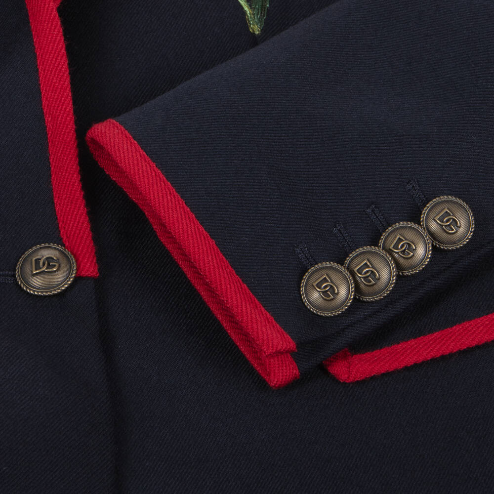 Dolce & Gabbana-Girls Navy Wool Tulip Blazer | Childrensalon Outlet