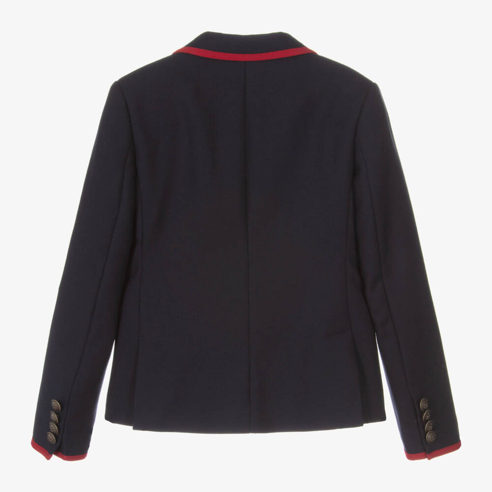 Dolce & Gabbana-Girls Navy Wool Tulip Blazer | Childrensalon Outlet