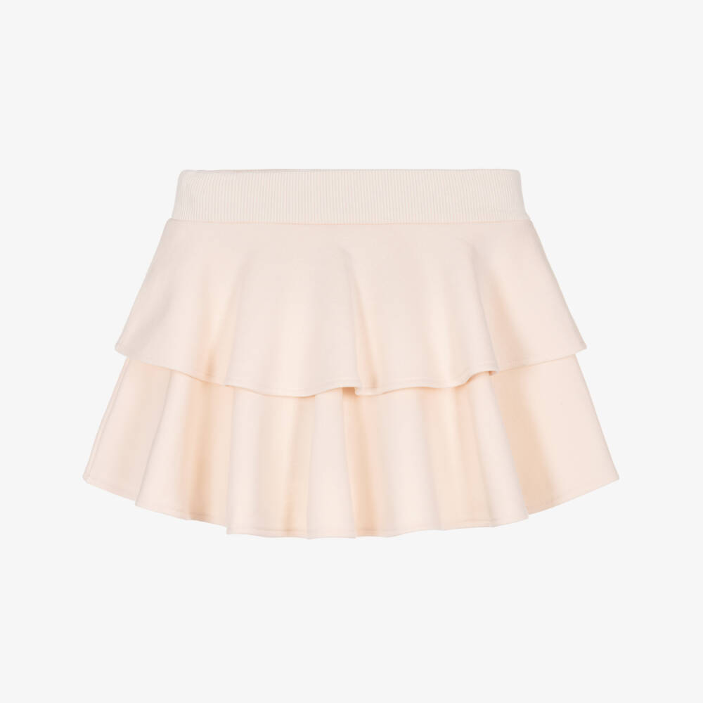 Dolce & Gabbana-Girls Pale Pink Cotton Ruffle Skirt | Childrensalon Outlet