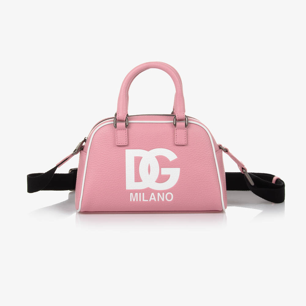 Dolce & Gabbana-Girls Pink Bowling Style Shoulder Bag (18cm) | Childrensalon Outlet