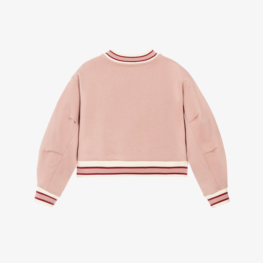 Dolce & Gabbana-Girls Pink Cotton Crest Logo Sweatshirt | Childrensalon Outlet