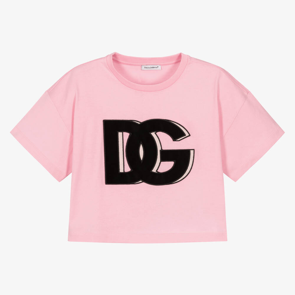 Dolce and Gabbana Kids Girls Logo T-Shirt in 4 Yrs Pink