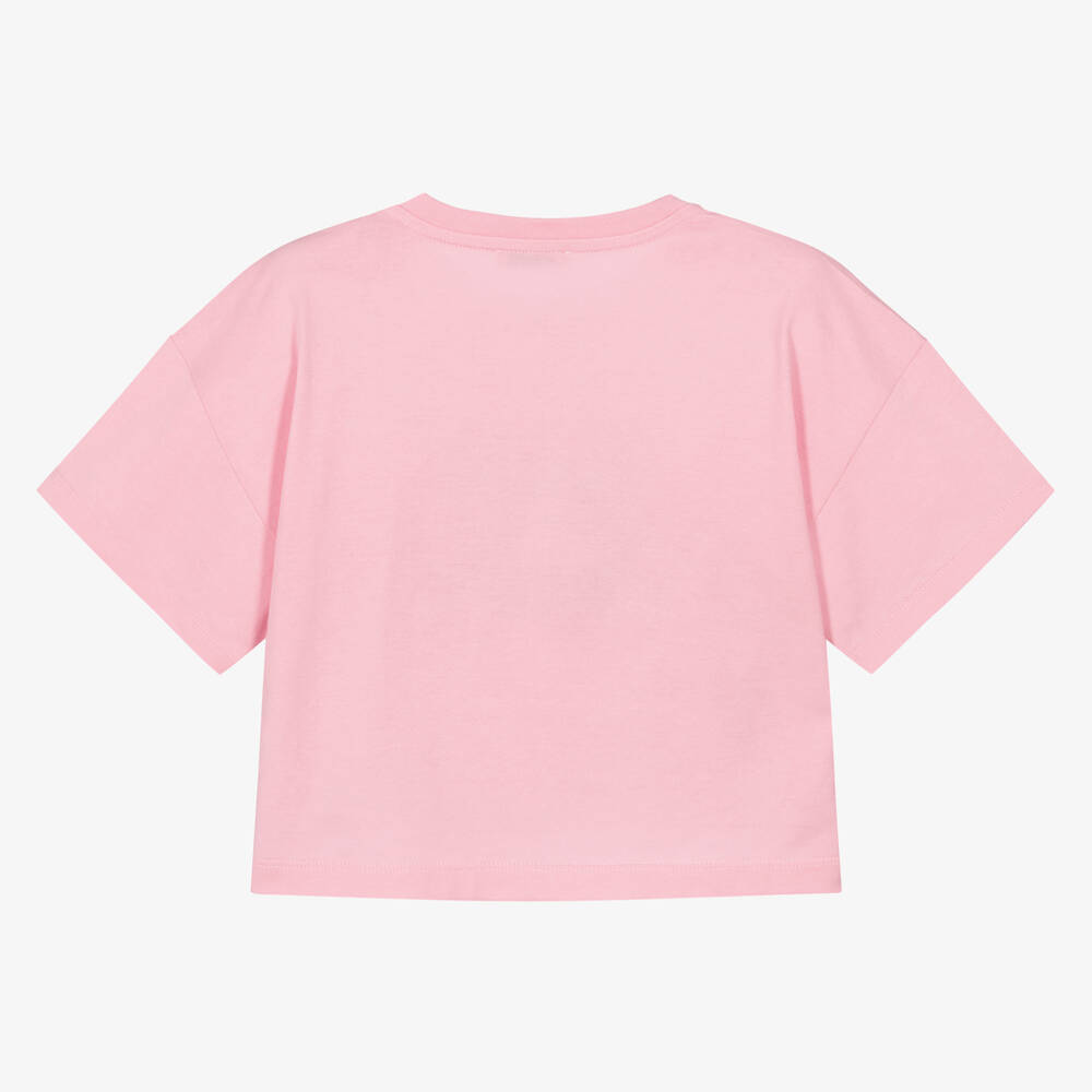 Dolce & Gabbana-Розовая хлопковая футболка DG | Childrensalon Outlet