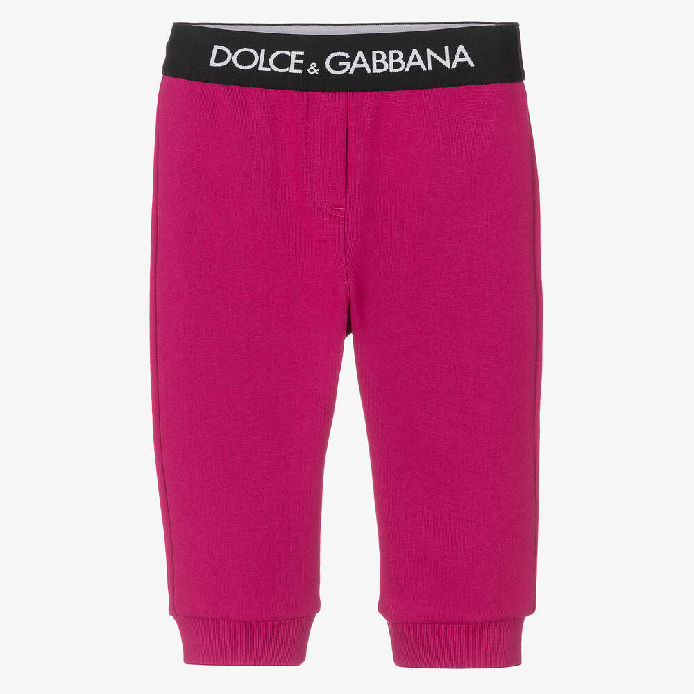 Dolce & Gabbana - Bas de jogging rose en coton | Childrensalon