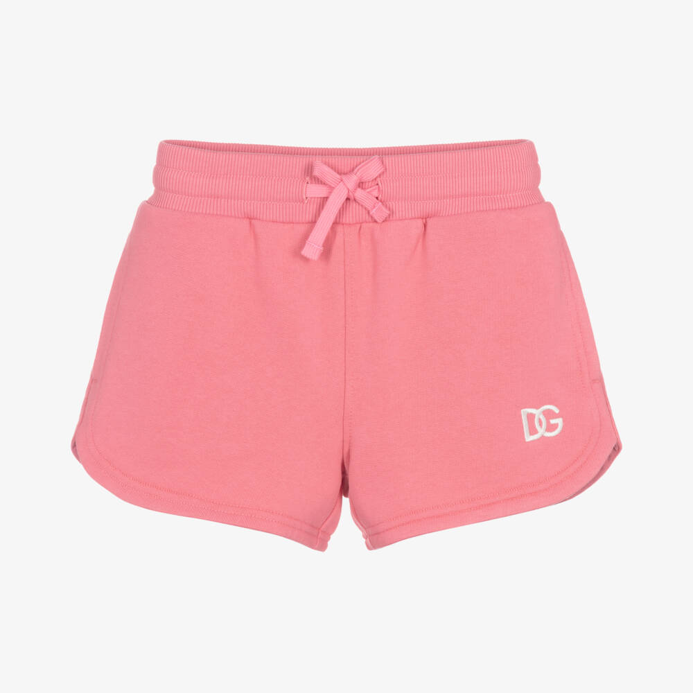 Dolce & Gabbana-Girls Pink Cotton Logo Shorts | Childrensalon Outlet