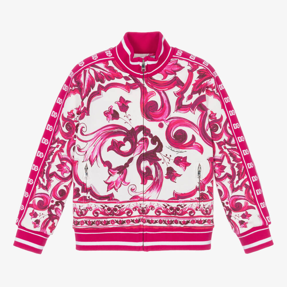 Dolce & Gabbana - Haut rose zippé en coton Majolica | Childrensalon