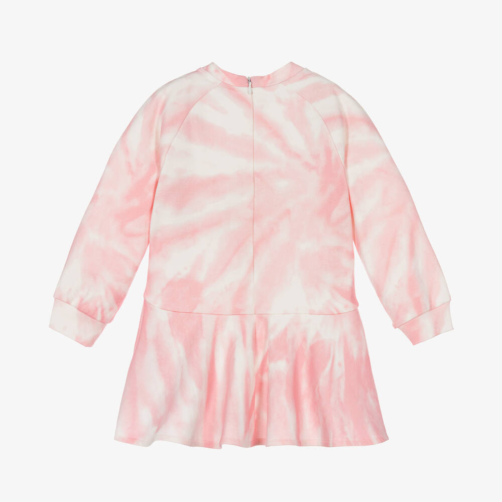 Dolce & Gabbana-Розовое хлопковое платье с эффектом тай-дай | Childrensalon Outlet