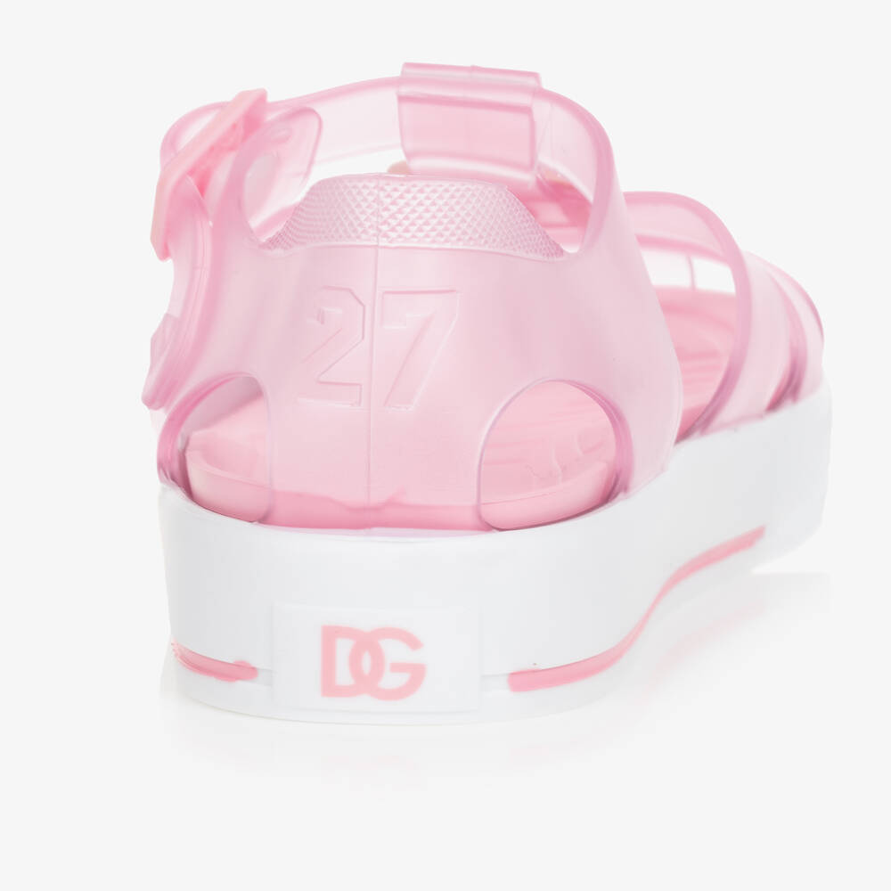 Dolce & Gabbana-Girls Pink DG Jelly Shoes | Childrensalon Outlet