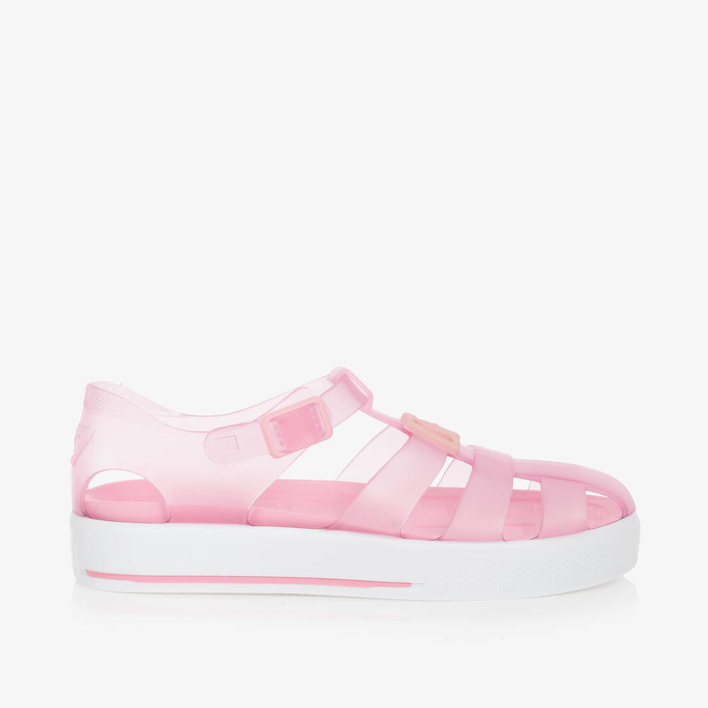 Dolce & Gabbana-Girls Pink DG Jelly Shoes | Childrensalon Outlet